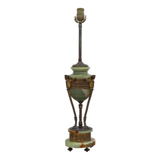 Vintage Art Deco Brass and Marble Table Lamp For Sale