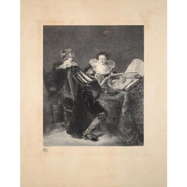 Georges Henri Manesse, La Leçon de Musique, Etching, 1892 For Sale - Image 4 of 4