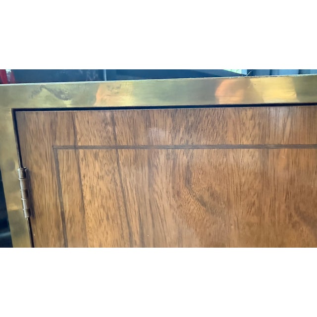 Vintage Mastercraft Grand Rapids Brass-Banded Walnut Nightstand / End Table, 1970s For Sale - Image 10 of 15