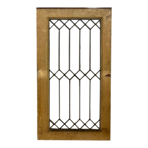 Antique Clear Leaded Glass Window in Wood Frame