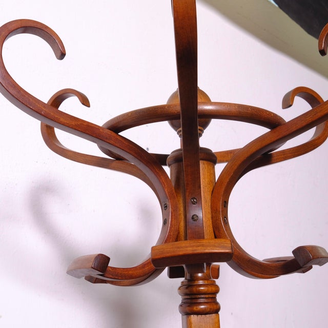 Vintage Curved Beech Coat Stand, 1970s For Sale - Image 12 of 16