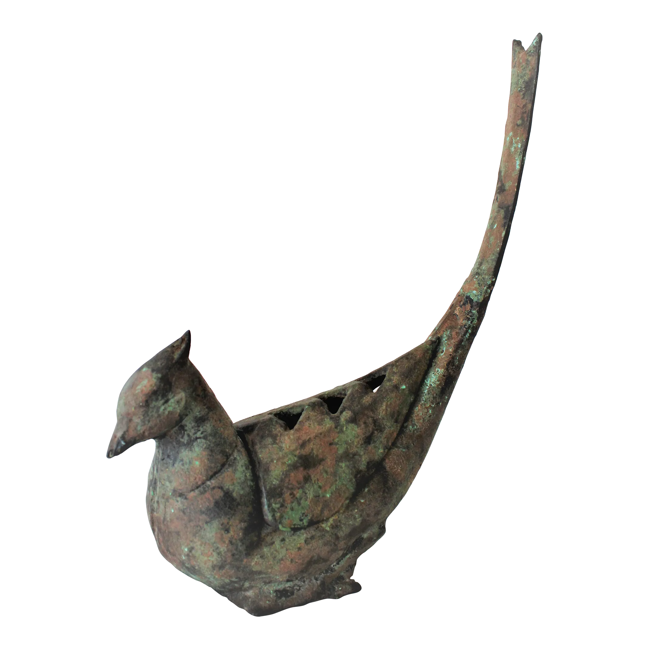 Mid-Century Cast Iron Japanese Koro Bird Incense Burner | Chairish