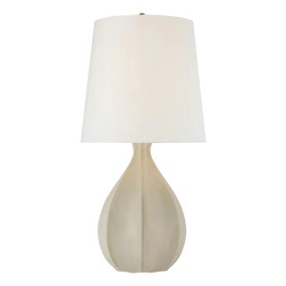AERIN by Visual Comfort Signature Rana Large Table Lamp in Stone White with Linen Shade For Sale