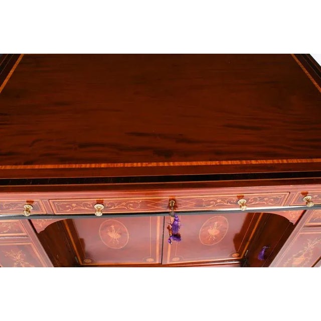 Antique Victorian Inlaid Mahogany Architects Desk from Edwards & Roberts, 1800s For Sale - Image 6 of 18