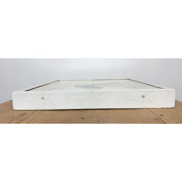 White Large Vintage Industrial Station Wall Clock from CTW, 1960s For Sale - Image 8 of 18