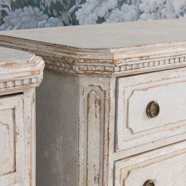 Wood Pair of 19th C. Swedish Gustavian Painted Bedside Commodes For Sale - Image 7 of 18