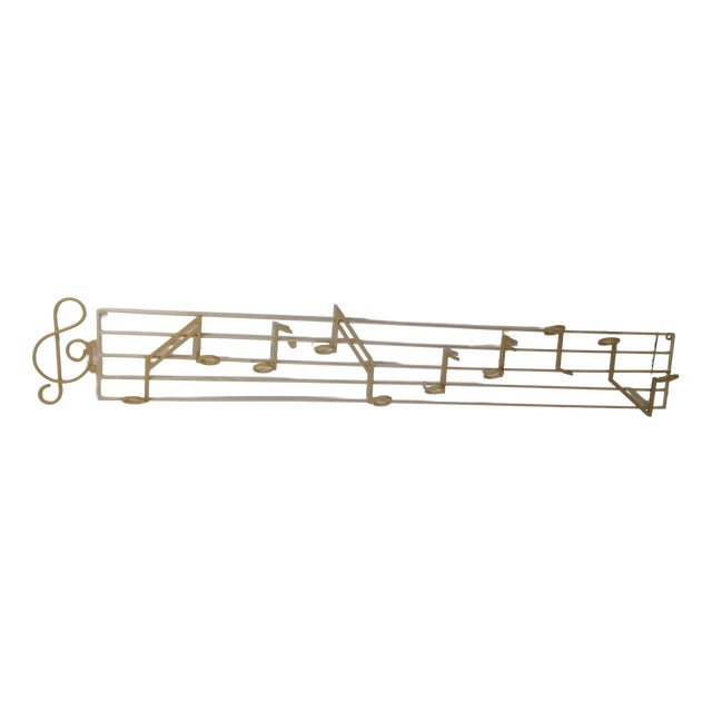 Wall Coat Rack with Musical Notes and Sheet Music, Italy, 1950s For Sale