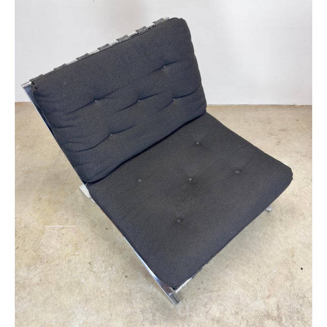 Mid Century Modern Barcelona Style Lounge Chairs by Selig Made in Italy For Sale - Image 11 of 12