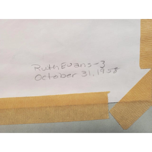 Mid-Century Modern Mid Century Modern Color Block Painting Dated 1958 For Sale - Image 3 of 6