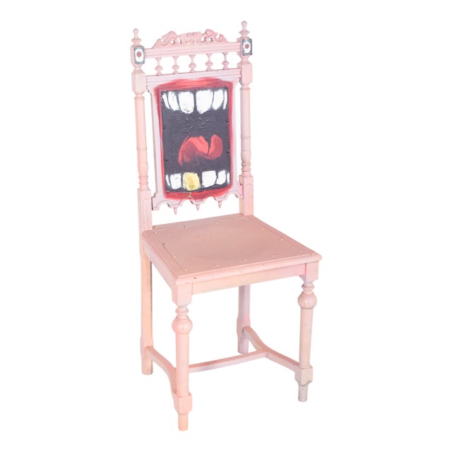 Portuguese Painted Teeth Chair by Francisco Camilo, 1950s For Sale