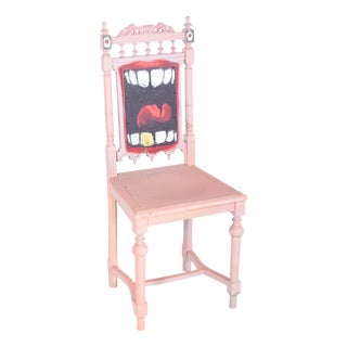 Portuguese Painted Teeth Chair by Francisco Camilo For Sale