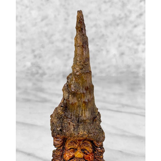 Vintage Folk Art Carved Wood Spirit Old Man Gnome Face Sculpture For Sale - Image 4 of 8
