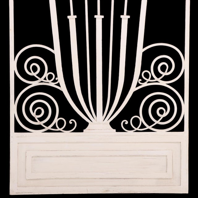 Exceptional Pair of Art Deco Style Iron Door Panels. For Sale - Image 4 of 5