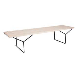 Attributed to Harry Bertoia for Knoll Birch & Black Iron Bench / Coffee Table C. 1970 For Sale