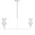 Christiane Lemieux by Visual Comfort Studio Cornet 2-Light Medium Linear Chandelier in Plaster Matte White For Sale