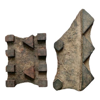 Set of 2 Vintage Indian Printing Blocks For Sale