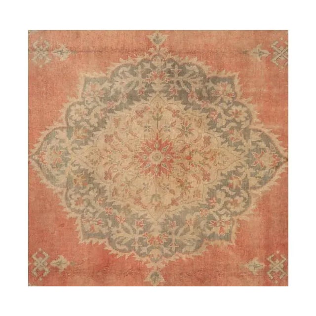 1920s Antique Turkish Oushak Area Rug 9’6″ X 13’4″ For Sale - Image 4 of 7