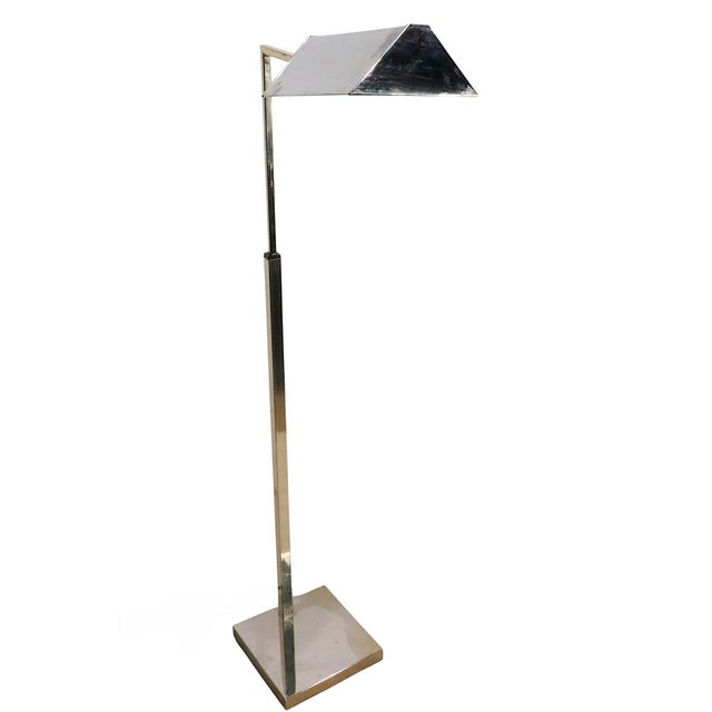 Mid-Century Modern Mid 20th Century Adjustable Pharmacy Style Floor Lamp Attributed to Koch & Lowy For Sale - Image 3 of 18