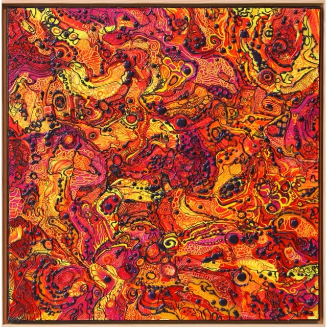 Alexander Arshansky Biomorphic Cubist Painting, "The Origin of Desire" For Sale