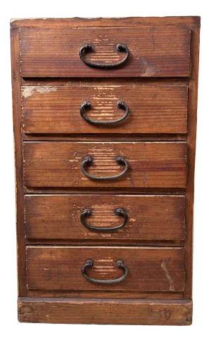 Japanese Wooden Drawer Cabinet, 1930s