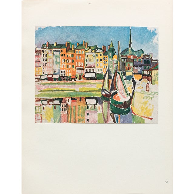 1950 After Raoul Dufy "The Port of Honfleur" Period German Edition Offset Lithograph For Sale