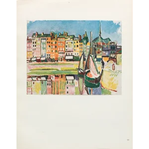 1950 After Raoul Dufy "The Port of Honfleur" Period German Edition Offset Lithograph