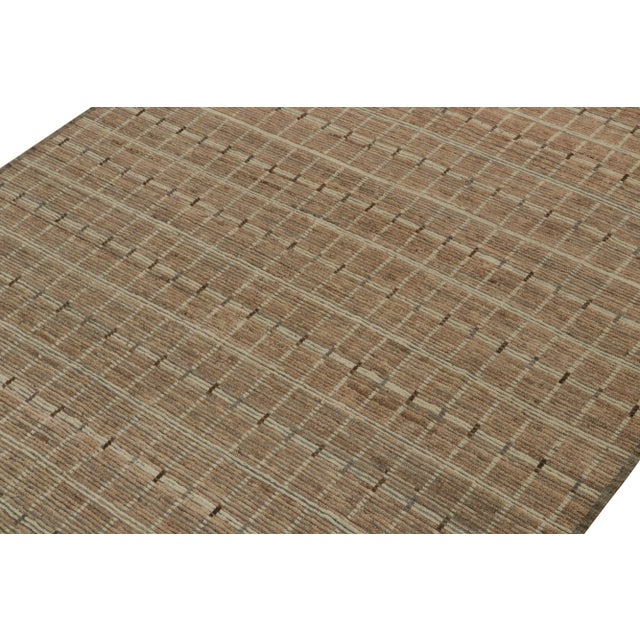 Rug & Kilim Rug & Kilim’s Modern Rug with Beige-brown Geometric Patterns - 8x10 For Sale - Image 4 of 7