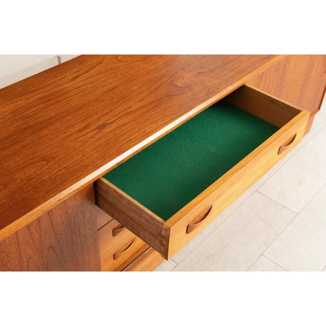 Mid-Century Modern Danish Teak Low Sideboard with Sliding Doors from Clausen & Son, 1970s For Sale - Image 6 of 11