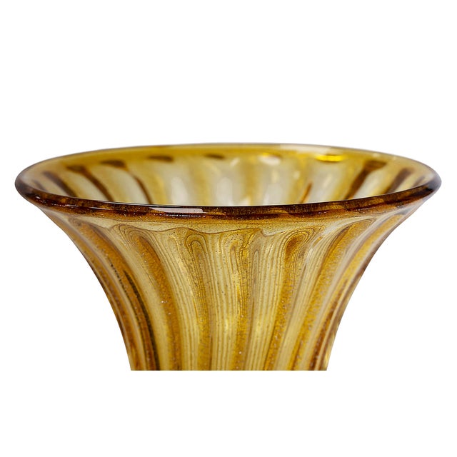 2000 - 2009 Italian Handmade Amber Murano Glass Vase, 2000 For Sale - Image 5 of 7