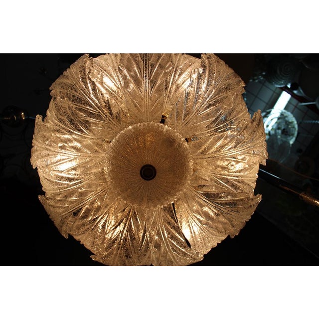 Italian Flower Ceiling Light in Murano Glass & Metal, 1970s, in Very Good conditions. Designed 1970 to 1979 Up to 250V...
