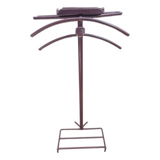 Leather Sheathed Bedroom Valet attributed to Jacques Adnet, 1950s For Sale