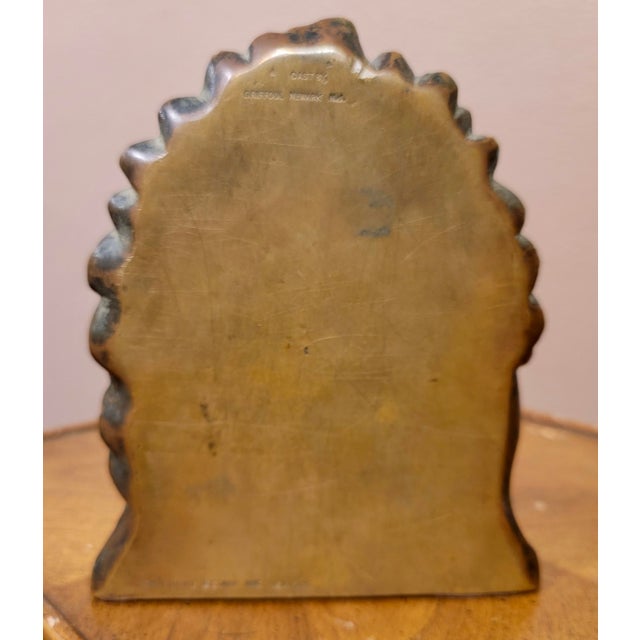 Max Peinlich - Solid Bronze Indian Chief Bookends- C1900s For Sale - Image 10 of 12