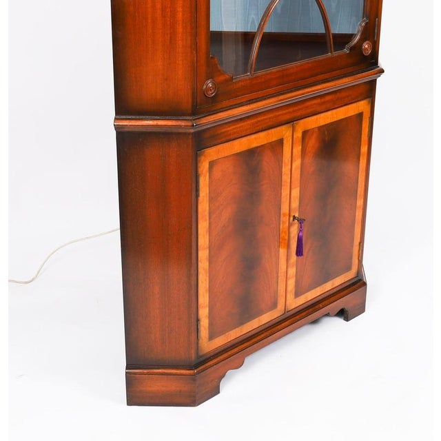 Vintage English Flame Mahogany Display Cabinet For Sale - Image 17 of 18