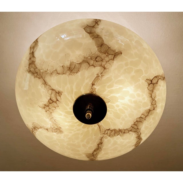 Art Deco Pendant Light in Marble Glass, 1930s For Sale - Image 13 of 17