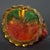 Asian Colored-Glass Buddha Figurine — Seated on Lotus Throne, Red & Gold Robes For Sale - Image 3 of 9