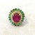 Bochic “Orient” Vintage Emerald, Ruby & Diamond Ring Set In 18K Gold & Silver For Sale - Image 4 of 12