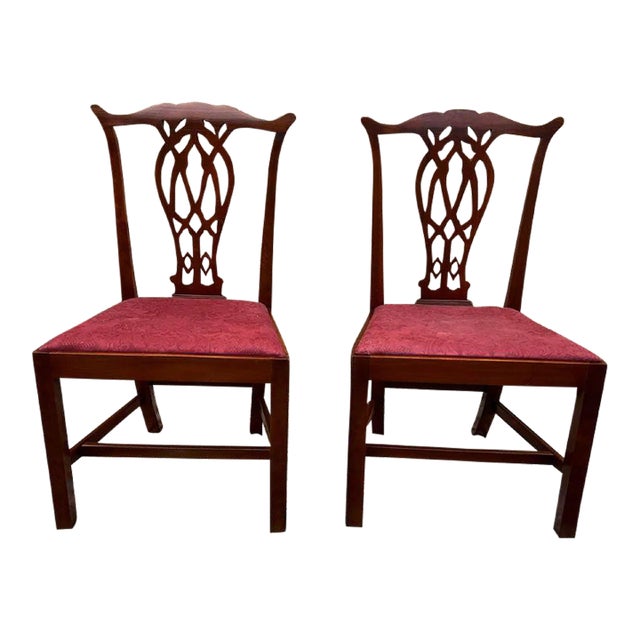 19th Century Pair of Chippendale Mahogany Side Chairs For Sale