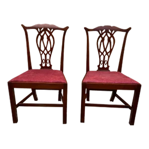 19th Century Pair of Chippendale Mahogany Side Chairs
