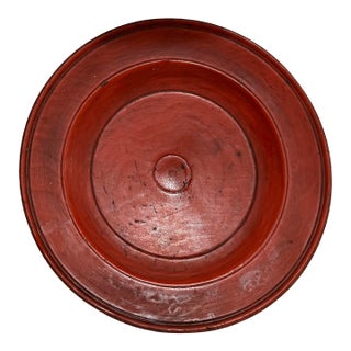 Late 19th Century Chinese Red Lacquer Bowl Tray For Sale