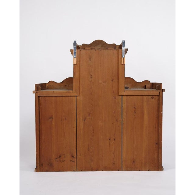 Brown Wall-Hung Display Cabinet in Hand Polished Mahogany, 1890s For Sale - Image 8 of 9