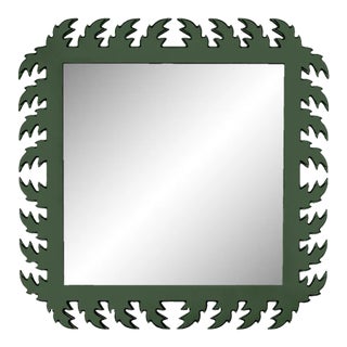 Fleur Home Audubon Square Mirror in Duck Green, 24x24 For Sale