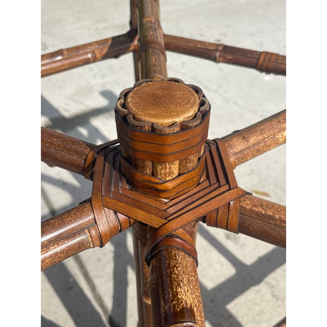 McGuire Authentic McGuire Vintage Bamboo Dining Table Base, Hexagonal Shape For Sale - Image 4 of 9