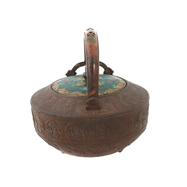 Antique Early Meiji Japanese Cloisonne Enamel Tea Pot For Sale - Image 9 of 10
