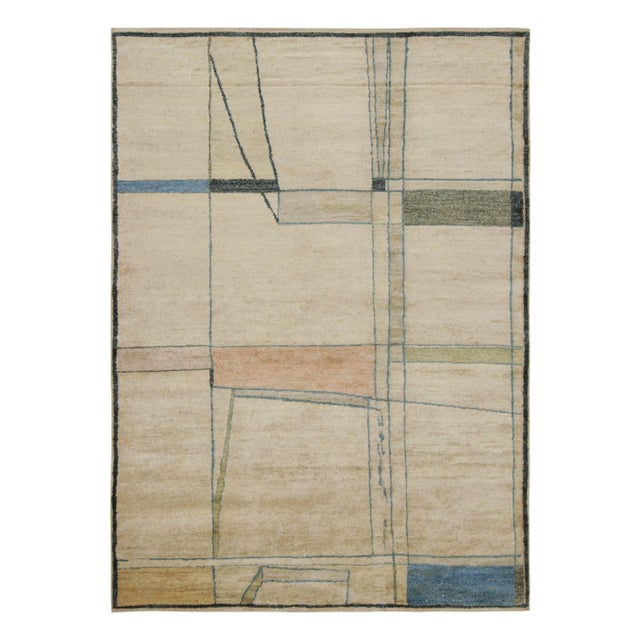 Rug & Kilim Rug & Kilim’s Contemporary Abstract Rug With Minimalist Geometric Patterns For Sale - Image 4 of 7