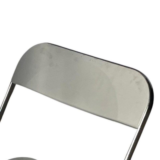 Plia Acrylic Folding Chair with White Seat & Chrome Frame by Giancarlo Piretti for Castelli For Sale - Image 5 of 10