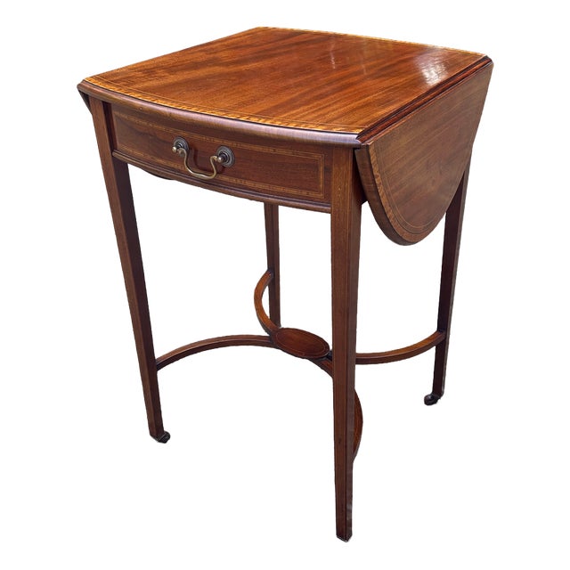 Antique Mahogany Oval Pembroke Table, 1860 For Sale