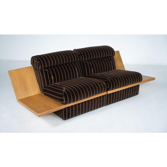 Brown Large Modular Sofa with Integrated Side Tables, Italy, 1970s For Sale - Image 8 of 13