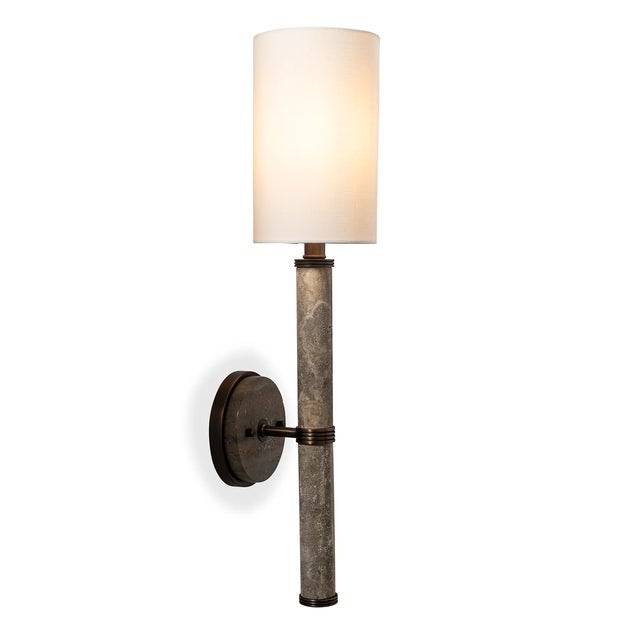 Tivoli Marble Gray/Bronze Sconce For Sale In Chicago - Image 6 of 6