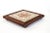 Footed Boho style wood framed tile trivet. Made in Italy. Minor age wear to wood. Makers mark on back.