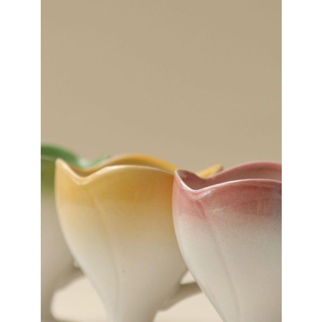 Ceramic Art Deco Flower-Shaped Ceramic Coffee Cup - Set of 4 For Sale - Image 7 of 8